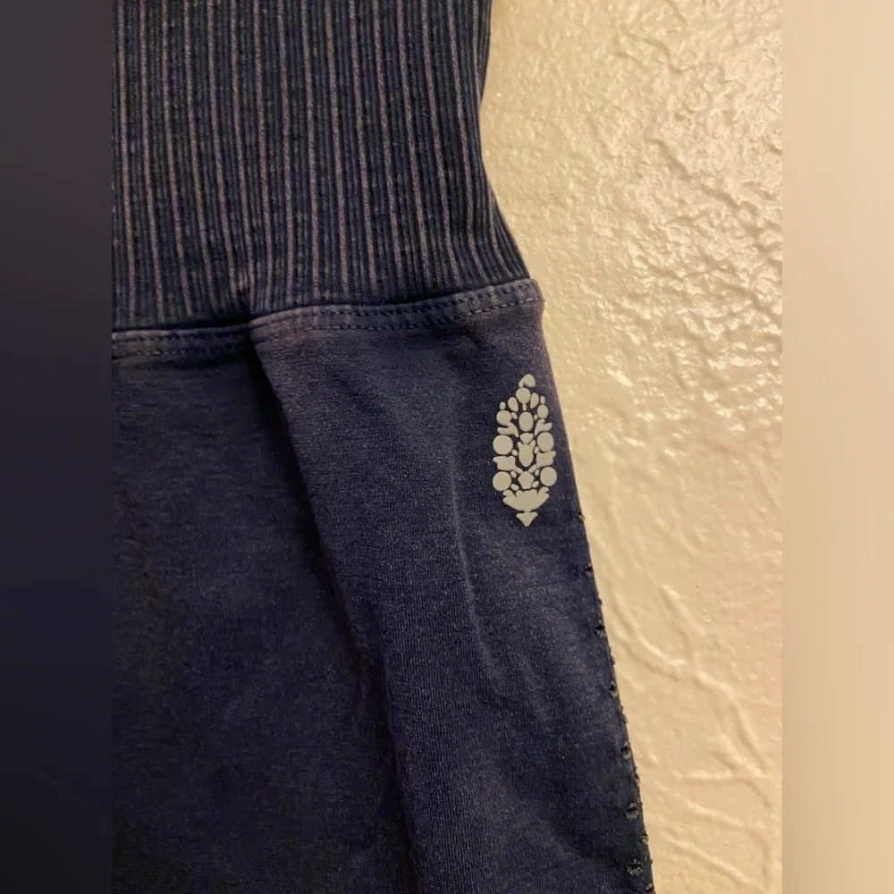 FP Movement Navy High Waist Shorts with Ribbed Waistband